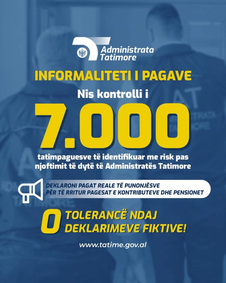 Informaliteti i pagave, Tatimet nisin kontrollin në 7 mijë subjekte