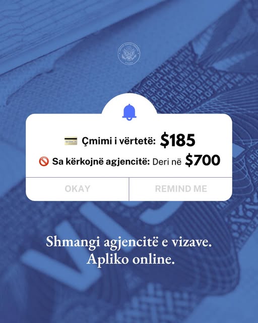 Ambasada amerikane: Shmangni sekserët kur aplikoni për viza, ju rrisin kostot dhe ju ngatërrojnë