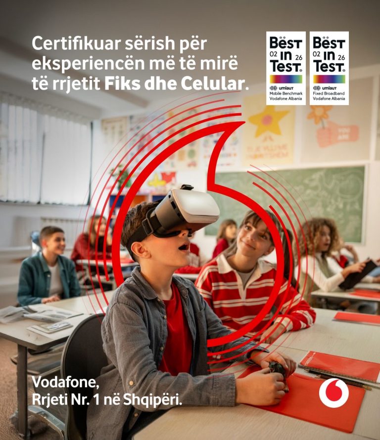 Vodafone Albania certifikohet sërish si “Rrjeti më i Mirë” nga Umlaut për vitin 2026